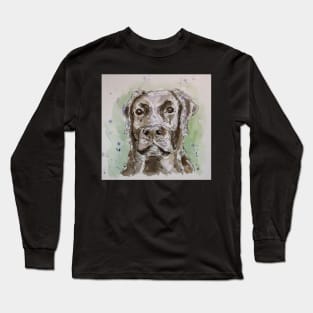 Black Labrador line art. Long Sleeve T-Shirt